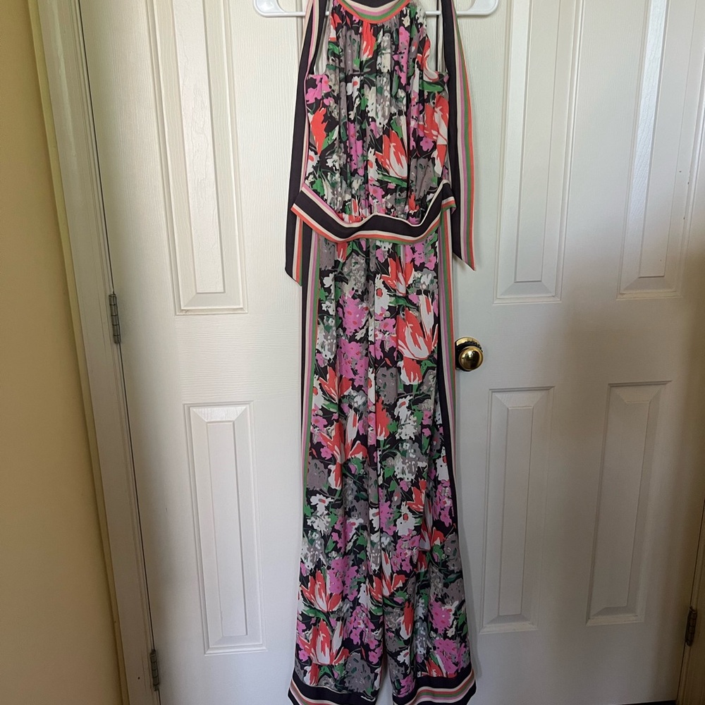 Judith March Pink and Green Jumpsuit